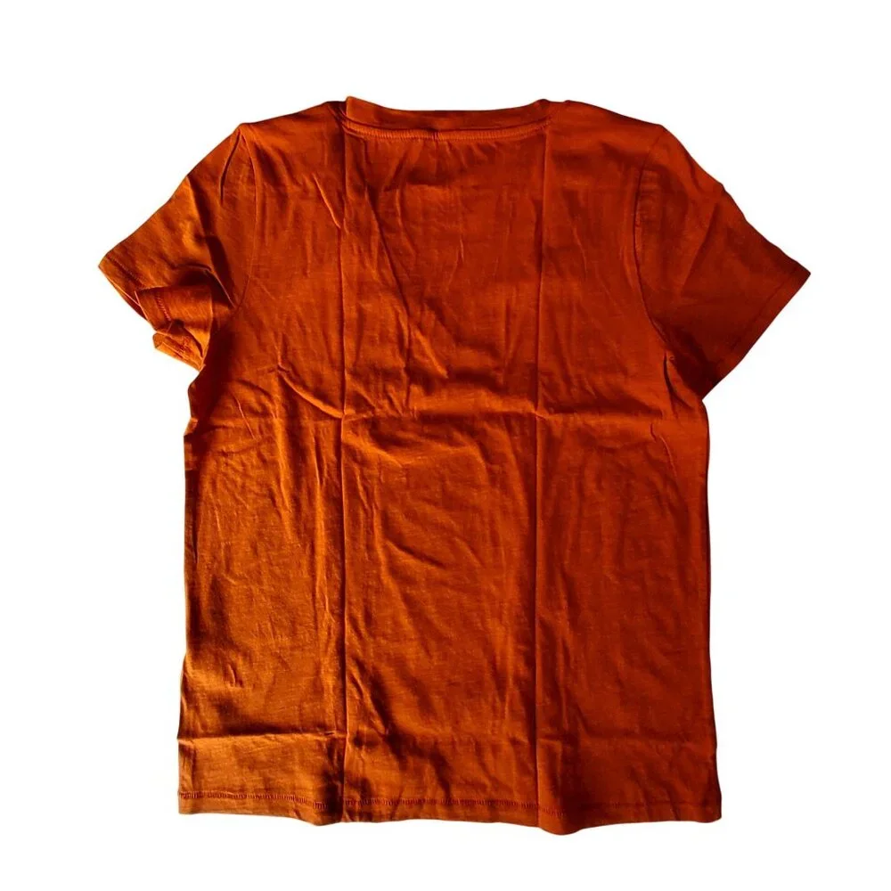 Madewell Womens V-Neck Short Sleeve T-Shirt Orange Size S Lightweight - Picture 2 of 9